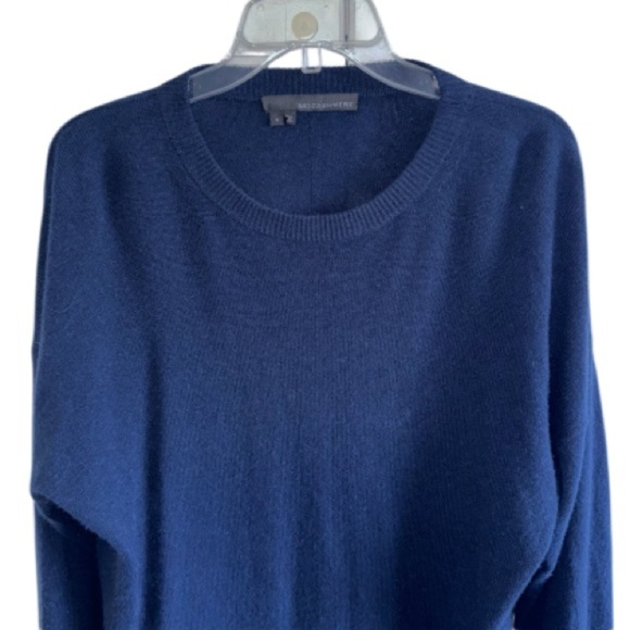 360cashmere Navy Blue Cecilia Crew Neck Cashmere Sweater Oversize Small Raglan - Picture 14 of 16